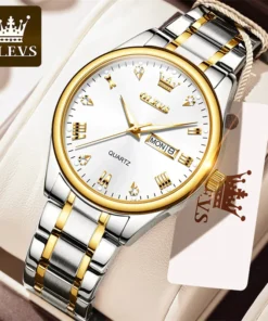 Olevs Luxury Men’s Quartz Watch (White )