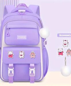 Kids Backpack Children School Bags Waterproof Primary Schoolbag Book Bag (Purple)
