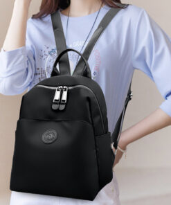2025 New Hot Women's Backpacks Designer High Quality Soft Nylon Simple Fashion Bag(Black)