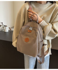 2025 New Hot Women's Backpacks Designer High Quality Soft Nylon Simple Fashion Bag(khaki)