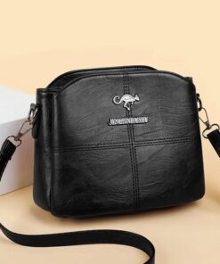 3 Layers Luxury Messenger Crossbody Bags black
