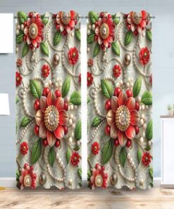 2 Piece 3D Print Premium curtain