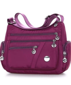 Women’s Nylon Waterproof Large Capacity Crossbody Bag (Purple)