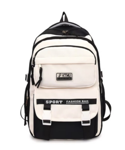 Academy Style School Bag Book Bag Lightweight College Student Backpack(Black)