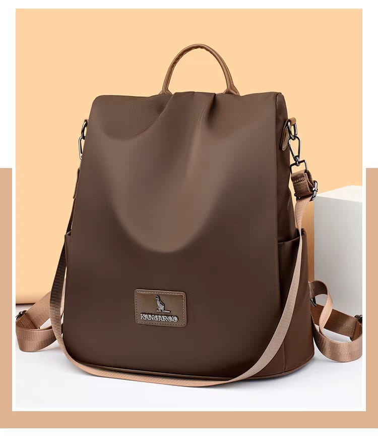 New Texture Oxford Cloth Women’s Backpack (Coffee) - Image 5