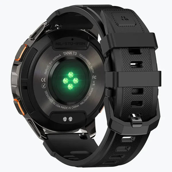 KOSPET TANK T3 1.43″ HD AMOLED With 130+ Sports Modes Military-Grade Smart Watch - Black - Image 6