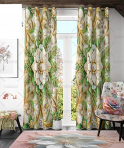 2 Piece 3D Print Premium curtain