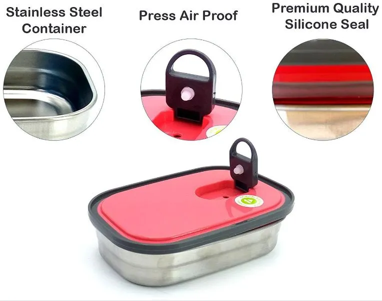 Lunch Box Tedemel Rectangle Stainless Steel Vacuum Food Container (Small size) - Image 4