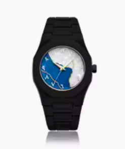 Aura watch 2025 New Arabic Aura Watch Silver  Dial @ navy bule Modern Creative Design  (Blue )